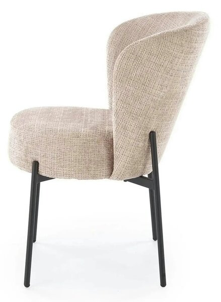 Scaun K590, bej - Cremona 14, stofa catifelata/otel, 55x66x80 cm