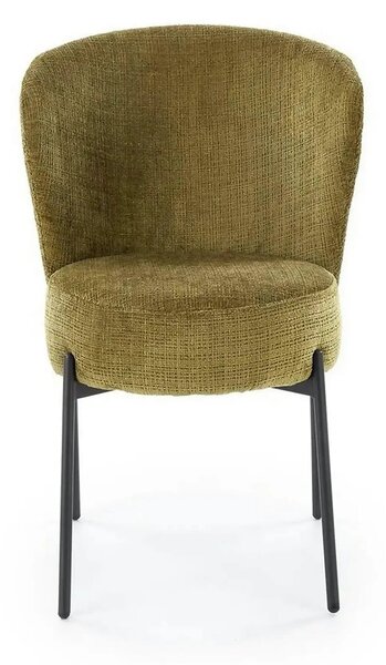 Scaun K590, verde olive - Cremona 38, stofa catifelata/otel, 55x66x80