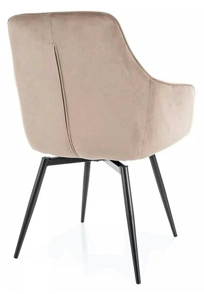 Scaun SERVIO, bej inchis - Bluvel 40, stofa catifelata/metal, 55x58x88