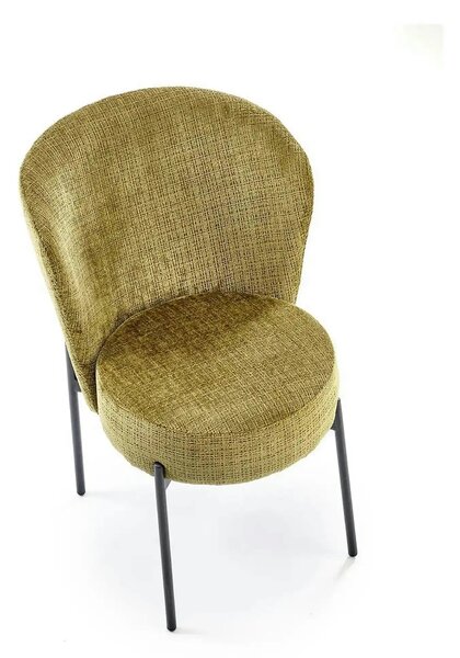 Scaun K590, verde olive - Cremona 38, stofa catifelata/otel, 55x66x80