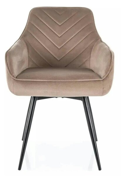 Scaun SERVIO, bej inchis - Bluvel 40, stofa catifelata/metal, 55x58x88