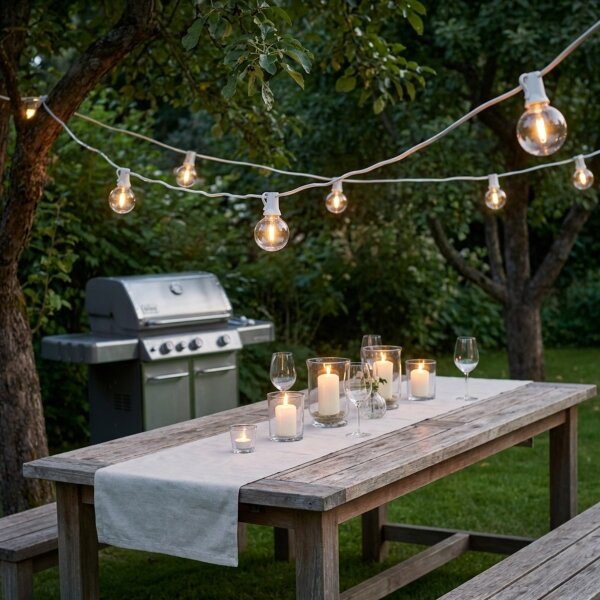 Brilagi - Ghirlandă decorativă LED pentru exterior GIRLANDA, 10 x E12, 8 m, alb, IP44, alb cald