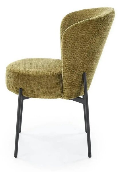 Scaun K590, verde olive - Cremona 38, stofa catifelata/otel, 55x66x80