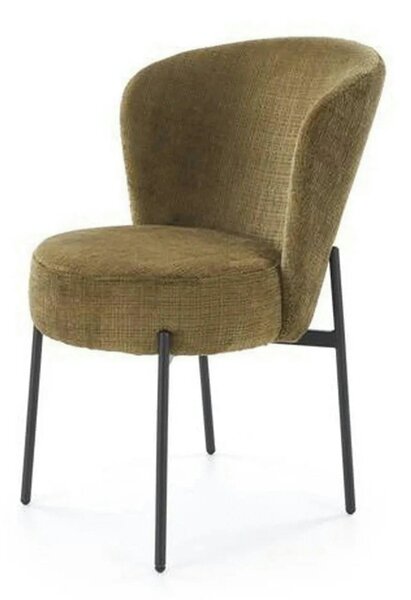 Scaun K590, verde olive - Cremona 38, stofa catifelata/otel, 55x66x80