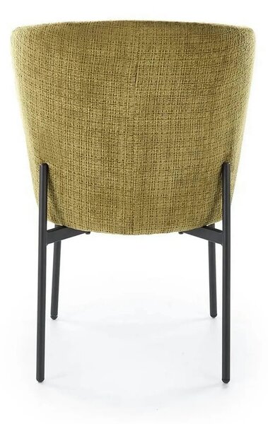 Scaun K590, verde olive - Cremona 38, stofa catifelata/otel, 55x66x80