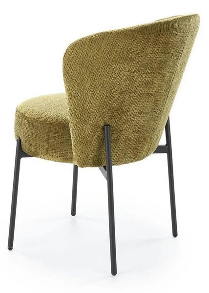 Scaun K590, verde olive - Cremona 38, stofa catifelata/otel, 55x66x80