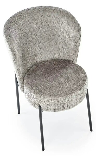 Scaun K590, gri - Cremona 96, stofa catifelata/otel, 55x66x80 cm