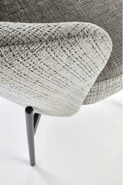 Scaun K590, gri - Cremona 96, stofa catifelata/otel, 55x66x80 cm