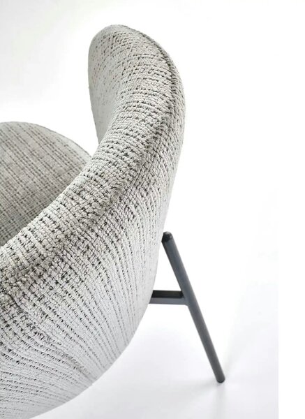 Scaun K590, gri - Cremona 96, stofa catifelata/otel, 55x66x80 cm