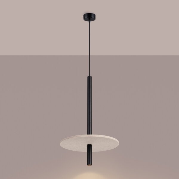 Sollux SL.1879 - Lustră suspendată pe cablu FELTRO 1xG9/8W/230V negru/crem