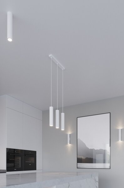 Sollux SL.1868 - Pendul suspendat pe cablu LAGOS, 2xGU10/10W/230V, alb