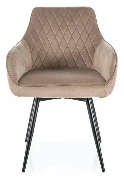Scaun MARLO, bej inchis - Bluvel 40, stofa catifelata/metal, 55x58x88