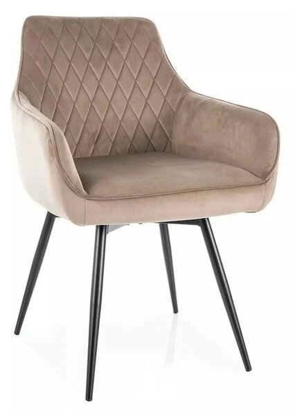 Scaun MARLO, bej inchis - Bluvel 40, stofa catifelata/metal, 55x58x88