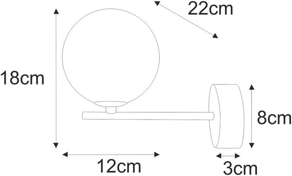 Kaja Dori lampă de perete 1x10 W negru-grafit K-5558