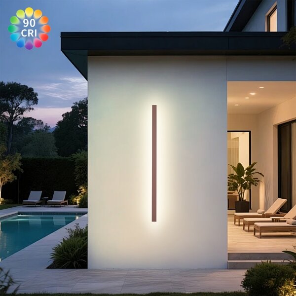 Brilagi-LED LINEAR Aplica LED de perete pentru exterior, 32W, 230V, 3000K, IP65, 140 cm, maro, CRI 90