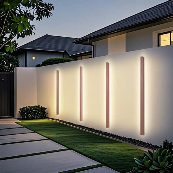 Brilagi-LED LINEAR Aplica LED de perete pentru exterior, 32W, 230V, 3000K, IP65, 140 cm, maro, CRI 90