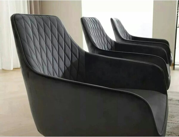 Scaun MARLO, negru - Bluvel 19, stofa catifelata/metal, 55x58x88 cm