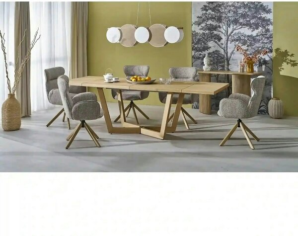 Masa extensibila MASSIVE 3, stejar natural, PAL furniruit/lemn, 160/25