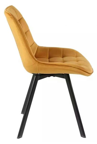 Scaun MONTI, galben curry - Bluvel 68, stofa catifelata/metal, 51x44x8