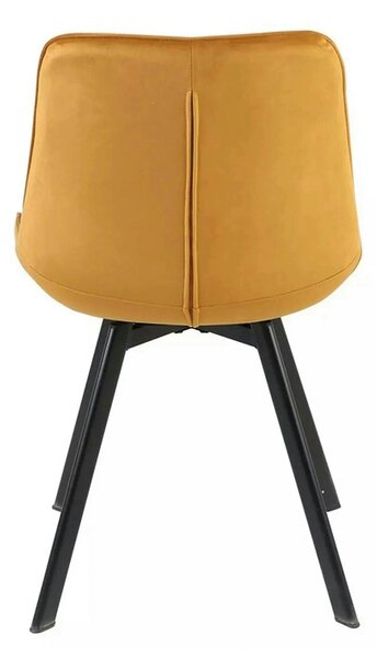 Scaun MONTI, galben curry - Bluvel 68, stofa catifelata/metal, 51x44x8