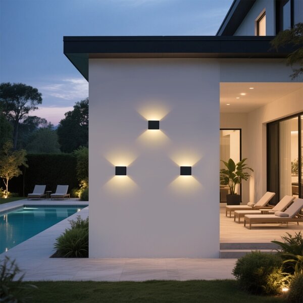 Brilagi - Aplică de perete pentru exterior DONNANI LED/5W/230V 10 cm neagră IP44