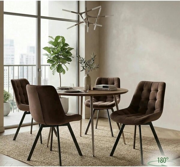 Scaun MONTI, cappuccino - Bluvel 38, stofa catifelata/metal, 51x60x88