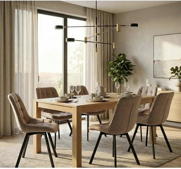 Scaun MONTI, bej inchis - Bluvel 40, stofa catifelata/metal, 51x60x88