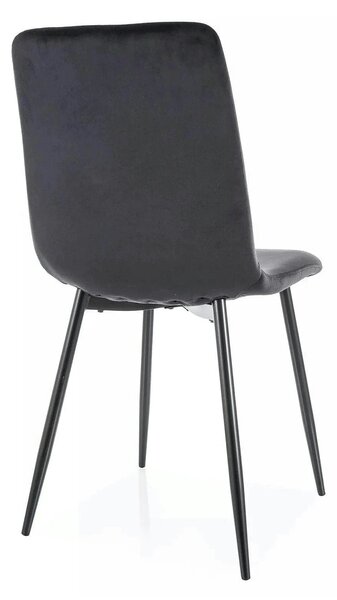 Scaun DAREN, negru - Bluvel 19, stofa catifelata/metal, 45x39x91 cm