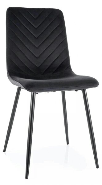 Scaun DAREN, negru - Bluvel 19, stofa catifelata/metal, 45x39x91 cm
