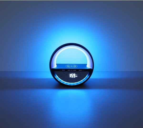 Globo 39907S - Lampă de birou reîncărcabilă LED RGBW Dot cu difuzor SOUNDRA LED/3,5W/5V 1800 mAh