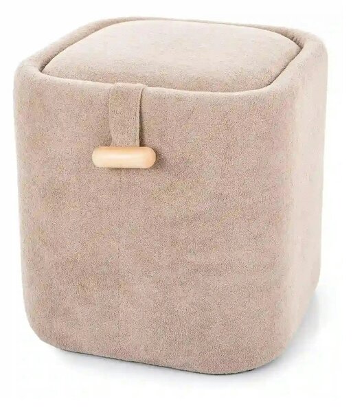 Taburet NAP, bej, stofa clasica, 37x37x38 cm