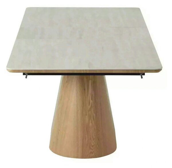 Masa extensibila MONACO, piatra travertin/stejar, 160/200x90x75 cm