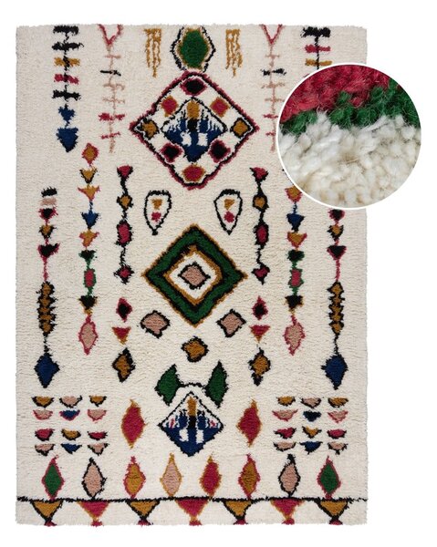 Covor crem țesut manual din lână 200x290 cm Moroccan Fes – Flair Rugs