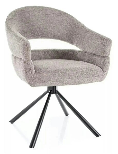 Scaun BORGO, gri deschis - Raven 07, stofa clasica/metal, 58x60x87 cm