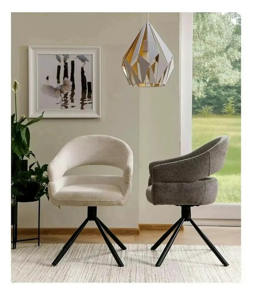 Scaun BORGO, gri deschis - Raven 07, stofa clasica/metal, 58x60x87 cm