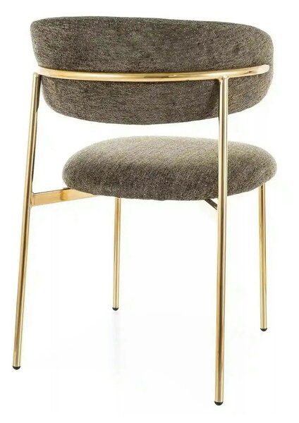 Scaun ELTON, verde olive - Raven 78/auriu, stofa clasica/metal, 56x58x