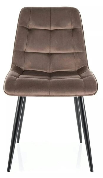 Scaun CHIC, cappuccino - Bluvel 38, stofa catifelata/metal, 50x58x88 c