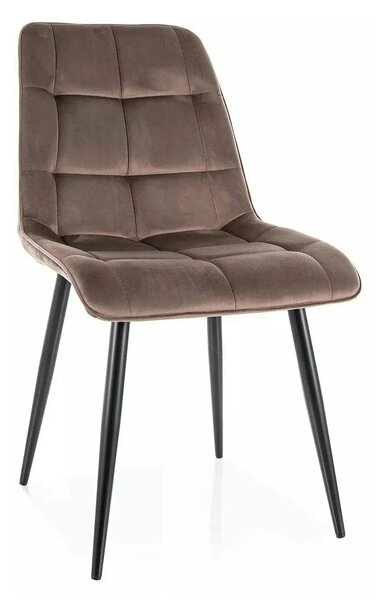 Scaun CHIC, cappuccino - Bluvel 38, stofa catifelata/metal, 50x58x88 c