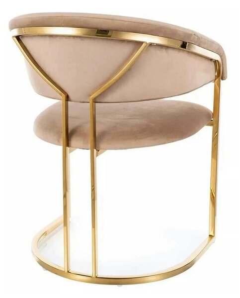 Scaun TULIPE, bej inchis - Bluvel 28, stofa catifelata/metal, 57x64x77