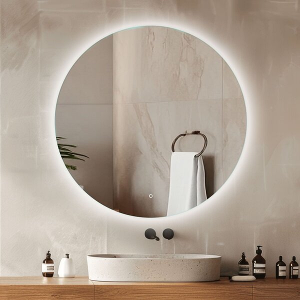 Venti Koło Led oglindă 80x80 cm rotund cu iluminare argint 5907459662283
