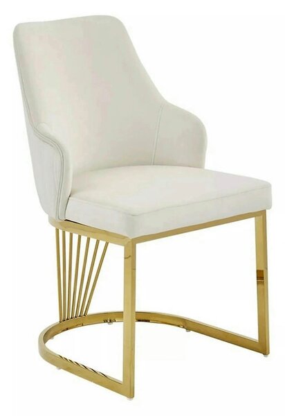 Scaun ALURE, bej deschis - Bluvel 22, stofa catifelata/metal, 52x64x89