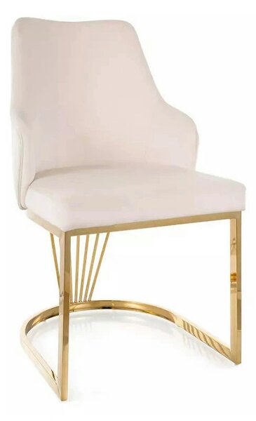 Scaun ALURE, bej deschis - Bluvel 22, stofa catifelata/metal, 52x64x89