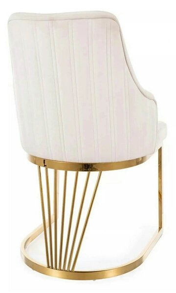 Scaun ALURE, bej deschis - Bluvel 22, stofa catifelata/metal, 52x64x89