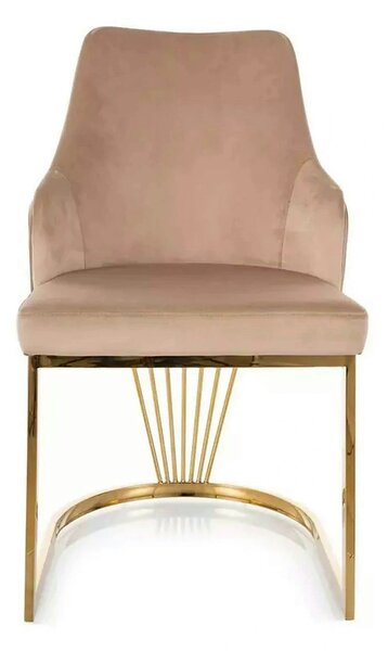 Scaun ALURE, bej inchis - Bluvel 28, stofa catifelata/metal, 52x64x89