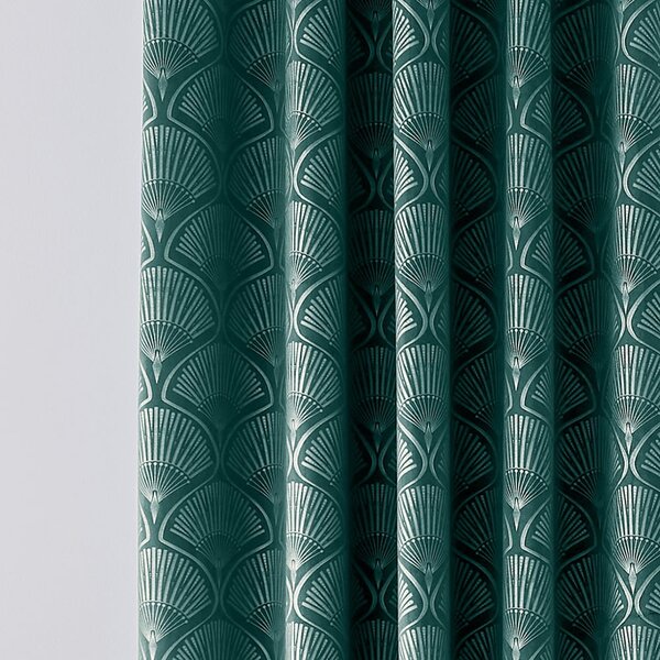 Draperii verde dimout (semi-opace) 2 buc. 229x229 cm Art Deco Pearl – Catherine Lansfield
