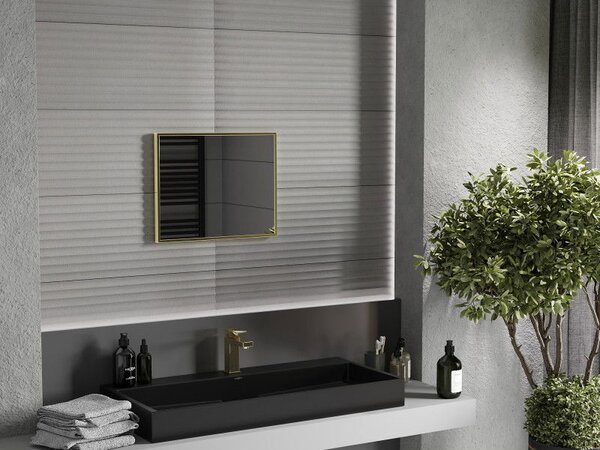 Mexen Loft, oglinda baie dreptunghiulara 50 x 40 cm, culoare rama auriu lucios, 9852-050-040-000-50