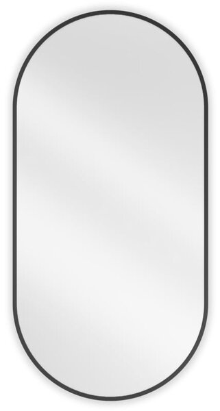 Mexen Loft, oglinda baie ovala 100 x 50 cm, culoare rama negru mat, 9851-100-050-000-70