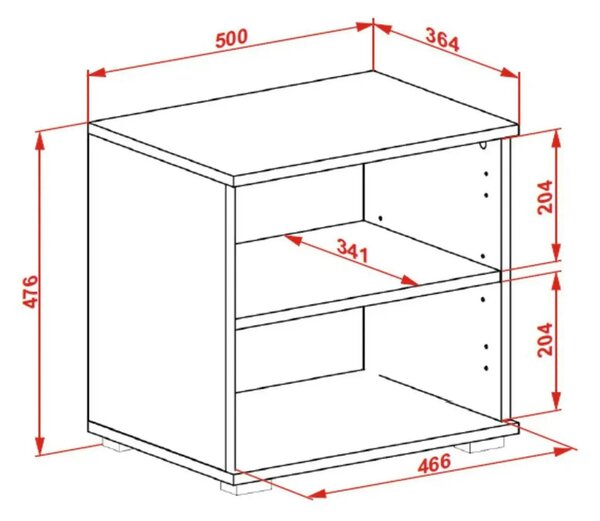 Pantofar CLIF ST-50, stejar artisan/alb, PAL laminat, 50x38x48 cm