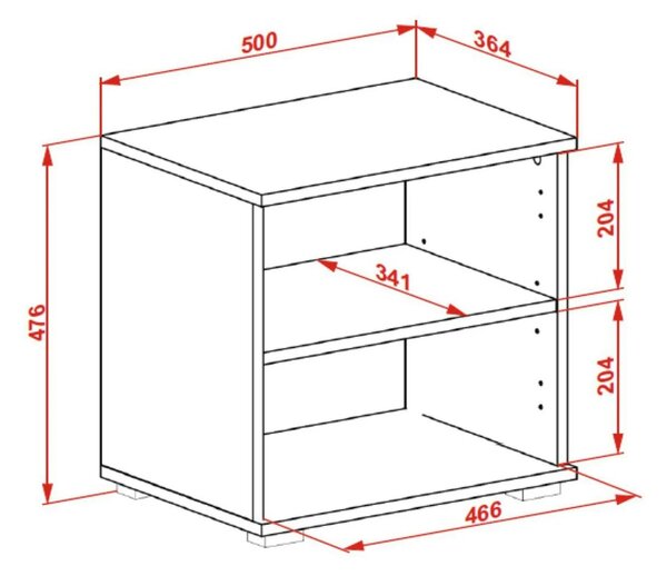Pantofar CLIF ST-50, stejar artisan, PAL laminat, 50x38x48 cm