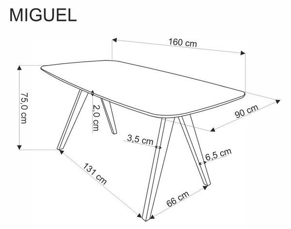 Masă de sufragerie Migel (nuc) (pentru 6 persoane). 1092402